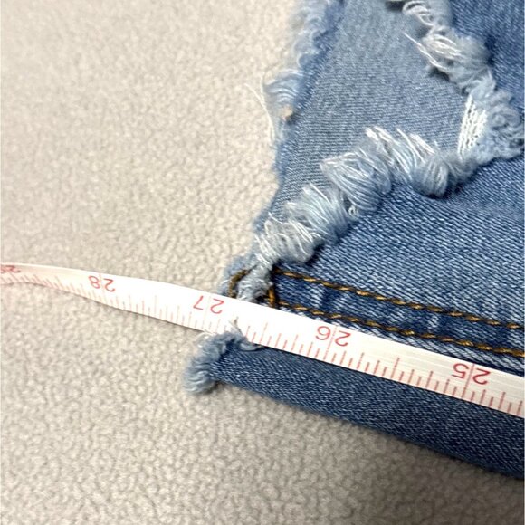 American Bazi Womens Distressed Blue Skinny Jeans 1X Stretch Denim 80% Cotton/Po - Picture 8 of 8